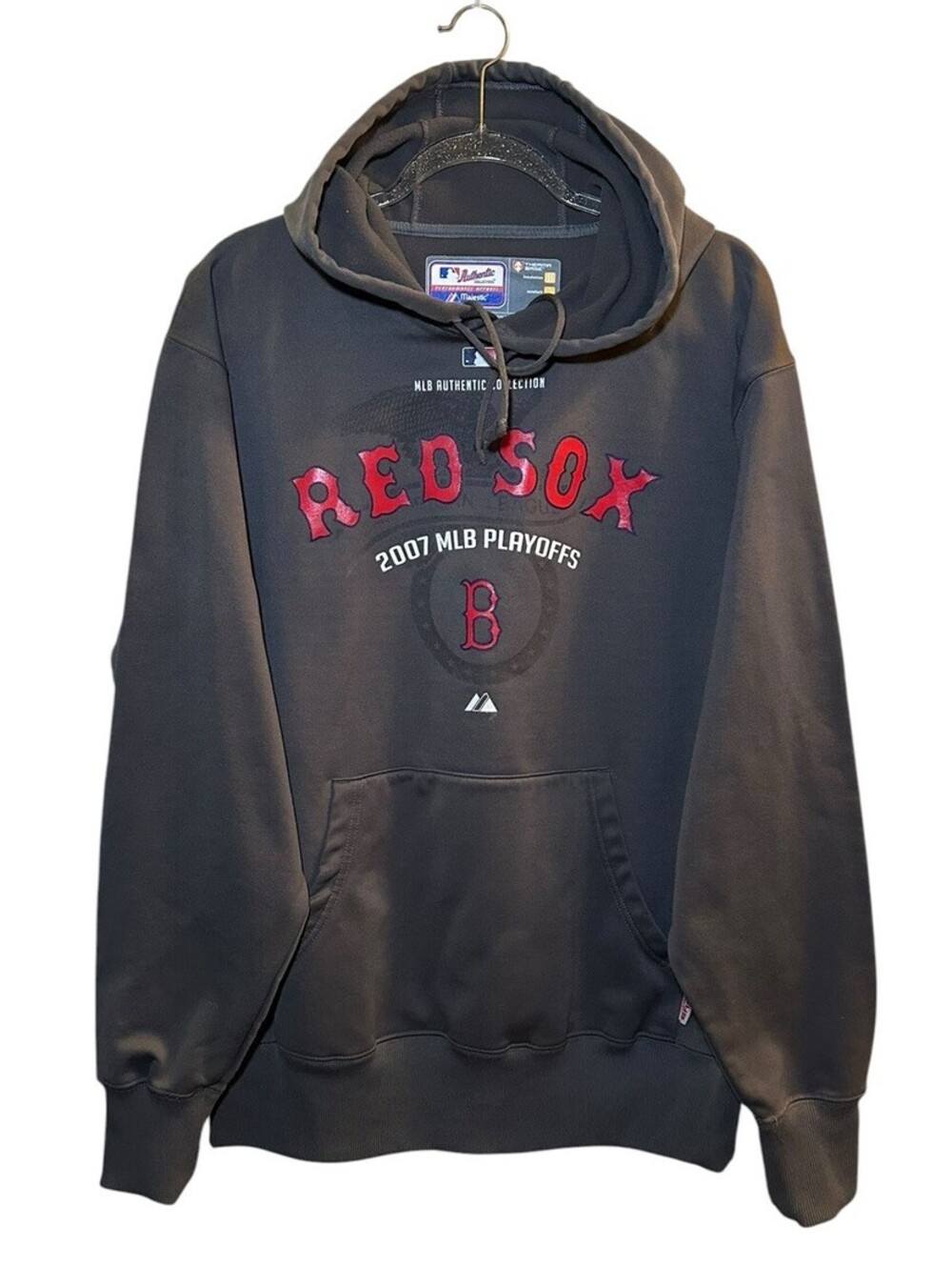 Boston Red Sox 2007 MLB Playoffs Hoodie Men’s M Majestic Therma Base